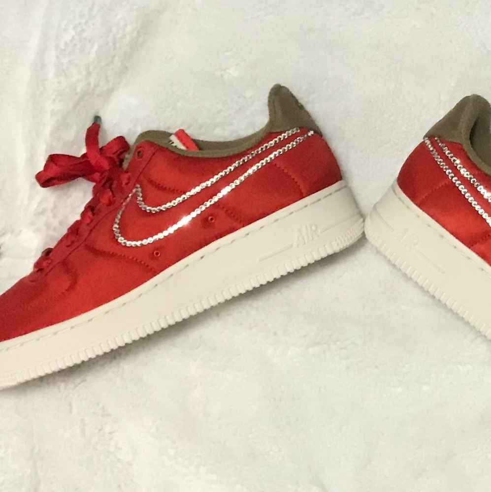Red Swarovski Nike Airforce ones